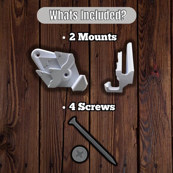 Snowboard Wall Mount with Hooks White - Picture 5 of 7